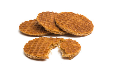 Dutch caramel waffles isolated