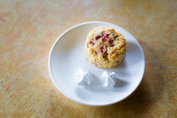 Malaysian strawberry scone cake