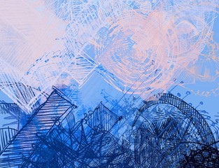 Abstract painting on canvas. Hand made art. Colorful texture. Modern artwork. Strokes of fat paint. Brushstrokes. Contemporary art. Artistic background image.