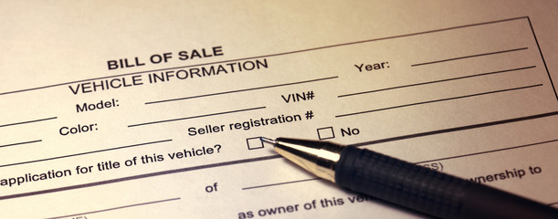 Obraz premium Bill of sale. Toned image.