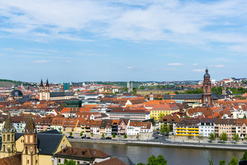 Naklejka na ściany i meble Panorama Stadtpanorama Würzburg