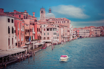 VENICE, ITALY - NOVEMBER 13, 2016: Canal Grande from Ponte degli Scalzi