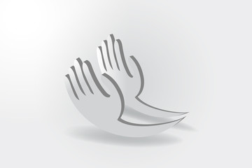 Naklejka na ściany i meble Hope hands, charity giving vector logo