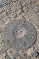 Zero point near Notre dame cathedral in Paris