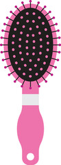Vector pink hairbrush in flat style