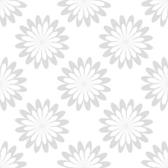 Fototapeta na wymiar Vector seamless pattern with gray flowers on white background