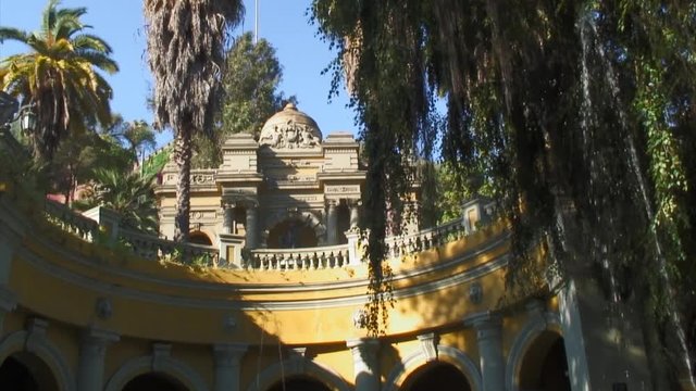Beautiful Entrance Of Cerro Santa Lucia In The City, Santiago
