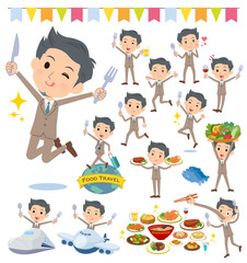 Beige suit short hair men_food festival