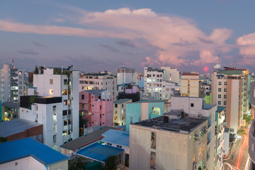 Fototapeta premium Dense city housing in capital of Maldives