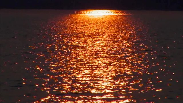 Close-Up: Sunset Glare off of Lake Superior