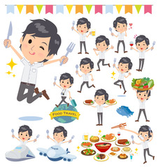 White short sleeved shirt men_food festival