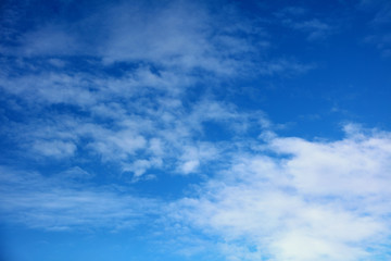 White clouds blue sky background