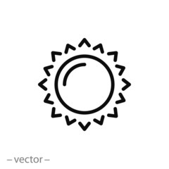 sun icon, sunrise line sign - vector illustration eps10