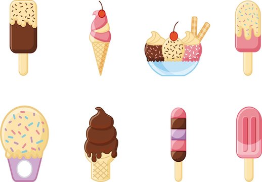 12 Colorful Ice Cream Icons