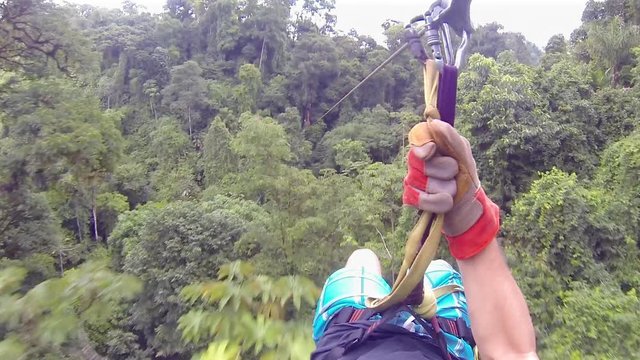 Enjoyable Zip Line Above Rain Forest of Costa Rica