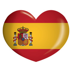 Illustration heart icon with flag of Spain. Ideal for catalogs of institutional materials and geography