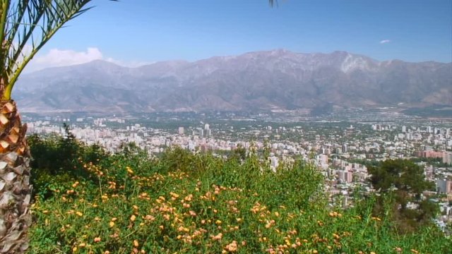 Beautiful Panning View From Earth, Santiago