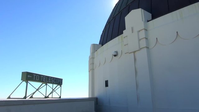 Lockdown Shot of Telescope Sign of Griffith Observatory