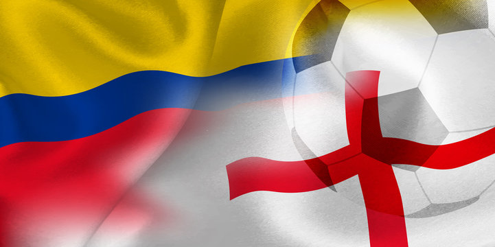 コロンビア　イングランド　 国旗　サッカー
