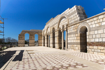 Obraz premium Ruins of The Great Basilica near The capital city of the First Bulgarian Empire Pliska, Bulgaria