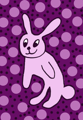 Hand drawn rabbit toy easter illustration