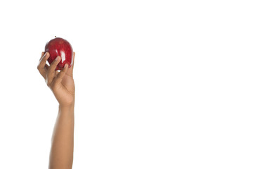 Woman Holding An Apple Up 