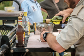Drinks on safari, sundowner refreshments 
