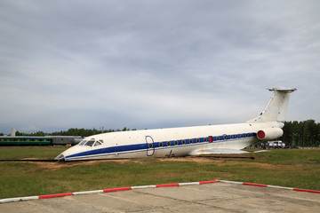 Broken plane for training at the training ground of the Noginsk Rescue Center, Moscow region, Russia