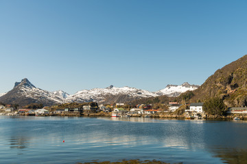 The fishing harbour of Svolvaer at Lofoten Islands / Norway