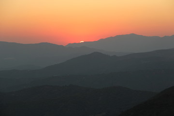 Sunset over the mountains 