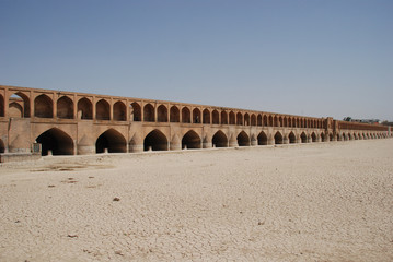 View of the Allahverdi Khan Bridge in Isfahan, Iran