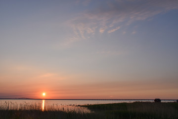 Beautiful sunset at the Swedish island Oland