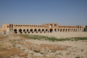 Historic Khaju Bridge in Isfahan, Iran
