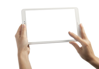Hands with tablet