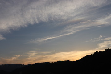 夏の夕日空