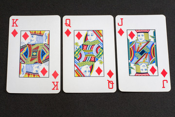Cards in black background