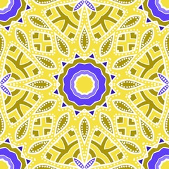 Seamless Floral pattern. Art-deco Geometric background. Modern graphic design. Vector illustration