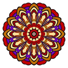 Ornamental circle pattern. Flower Mandala. Great vintage decorative elements. Hand drawn colorful vector background. for design.