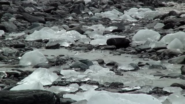 Zoom-out of the Boisterous Glacial Drainage Stream 
