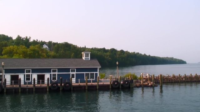 Slow Moving Pan: Dock in Bayfield WI