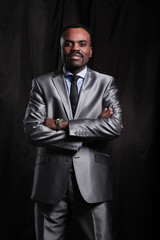 Fototapeta na wymiar mature black businessman wearing suit and tie