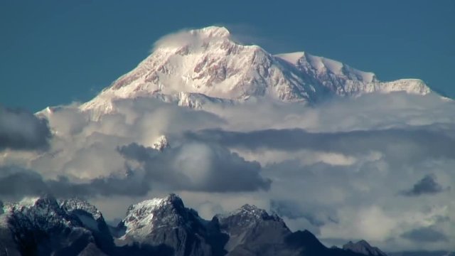 Jagged Crags Below Clouds and Mt. McKinley