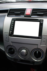 Car dashboard close up.