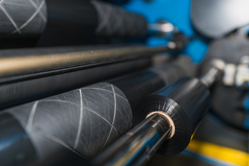 Ribbon slitter in a TTR wharehouse and production factory