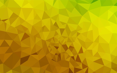 Light Green, Yellow vector shining triangular backdrop.