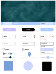 Light Pink, Blue vector ui ux kit with space stars.