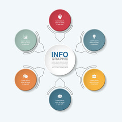Vector infographic template for diagram, graph, presentation, chart, business concept with 6 options.