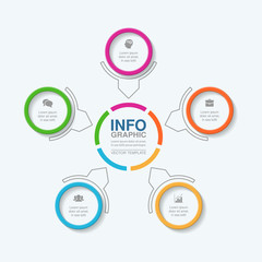 Vector infographic template for diagram, graph, presentation, chart, business concept with 5 options.