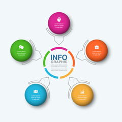 Vector infographic template for diagram, graph, presentation, chart, business concept with 5 options.