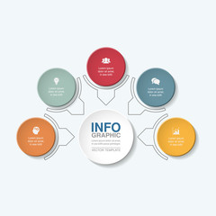 Vector infographic template for diagram, graph, presentation, chart, business concept with 5 options.
